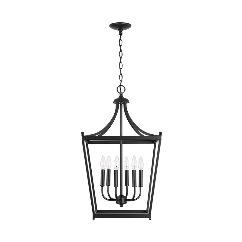Capital Lighting 9552MB Stanton Six Light Foyer Pendant, Matte Black (Discontinued)