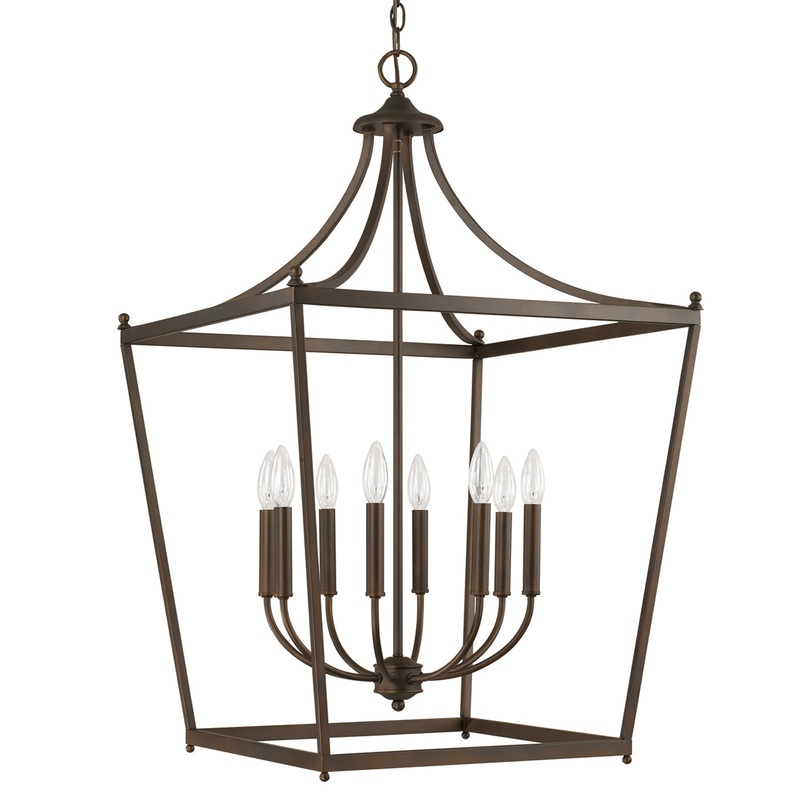 Capital Lighting 9553BB Stanton Eight Light Foyer Pendant, Burnished Bronze (Discontinued)