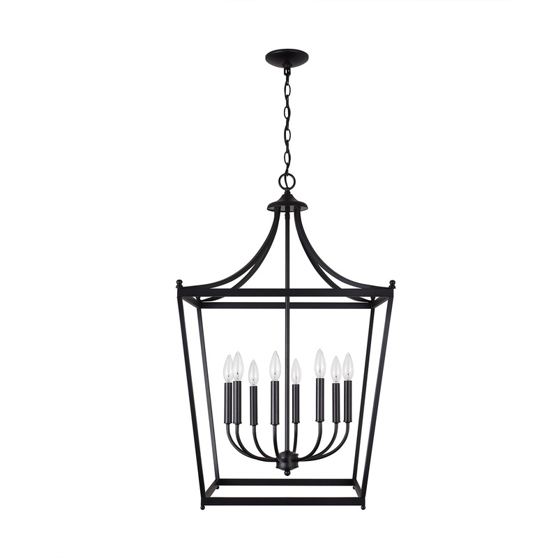 Capital Lighting 9553MB Stanton Eight Light Foyer Pendant, Matte Black