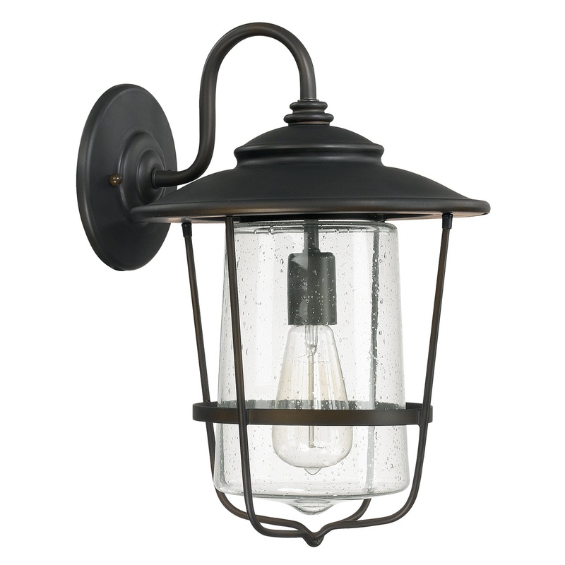Capital Lighting 9602OB Creekside One Light Outdoor Wall Lantern, Old Bronze