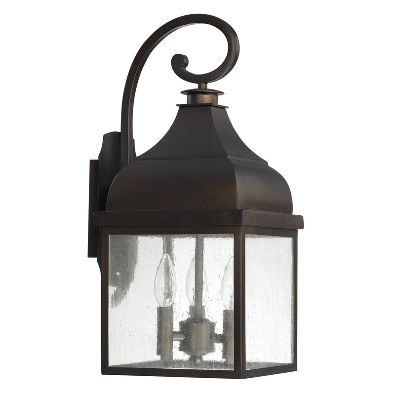 Capital Lighting 9642OB Westridge Three Light Outdoor Wall Lantern, Old Bronze
