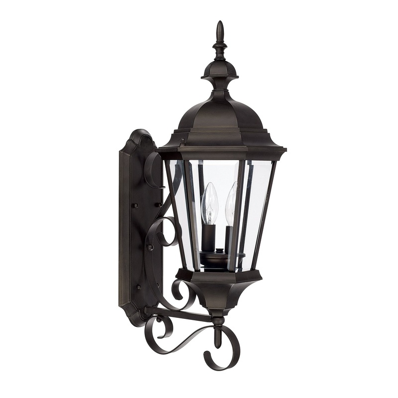 Capital Lighting 9722OB Carriage House Two Light Outdoor Wall Lantern, Old Bronze (Discontinued)