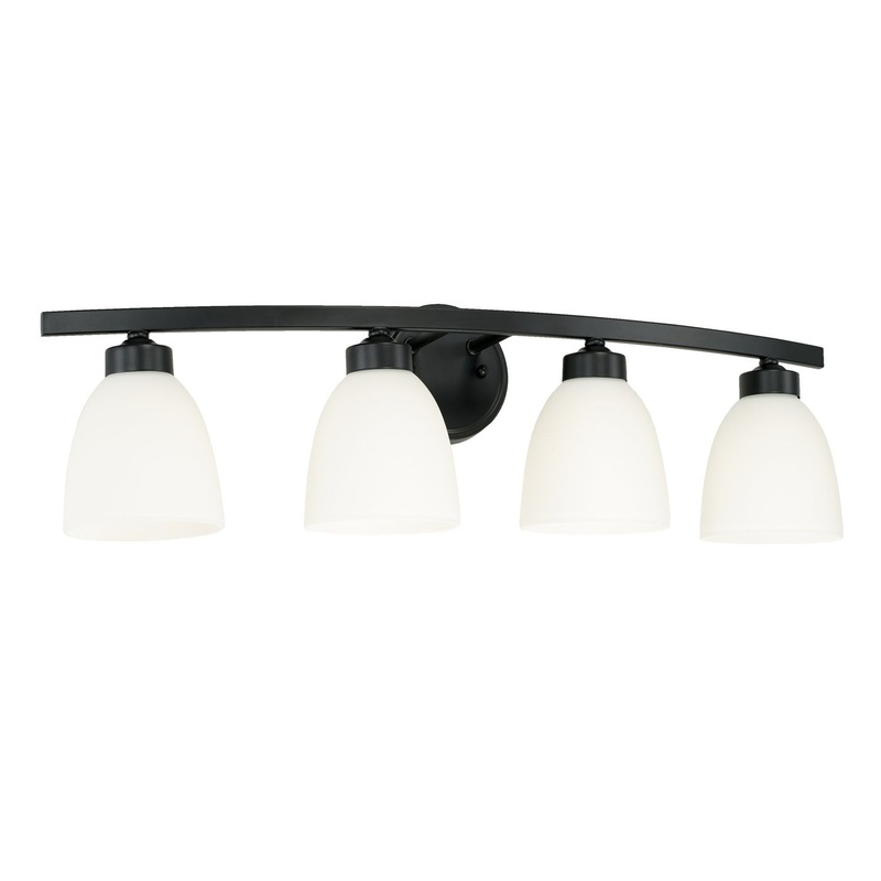 Capital Lighting 114341MB-333 Jameson Four Light Vanity, Matte Black (Discontinued)