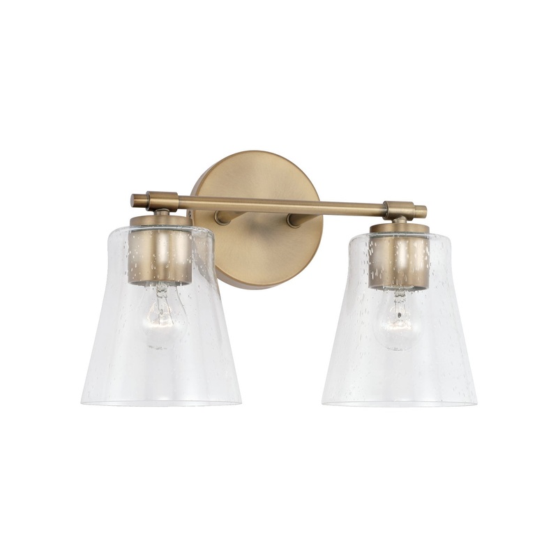 Capital Lighting 146921AD-533 Baker Two Light Vanity, Aged Brass