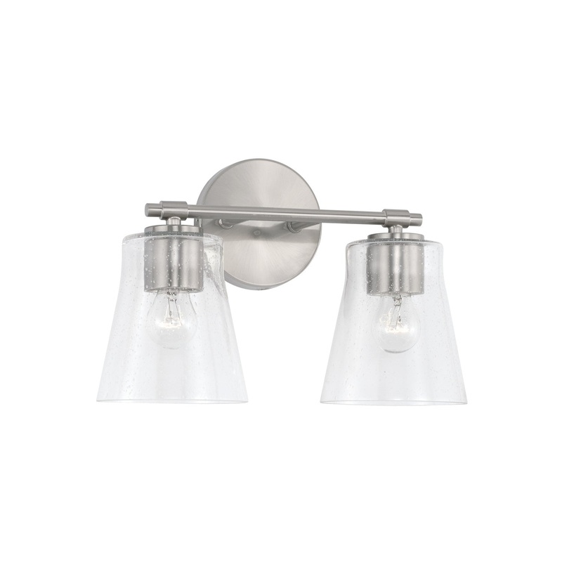 Capital Lighting 146921BN-533 Baker Two Light Vanity, Brushed Nickel