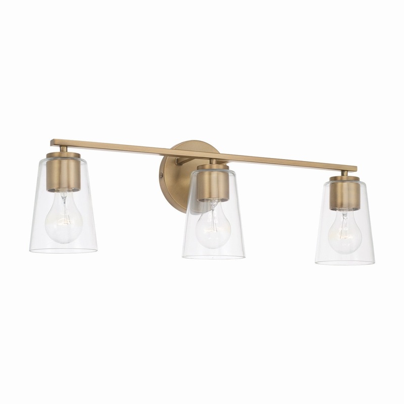 Capital Lighting 148631AD-537 Portman Three Light Vanity, Aged Brass