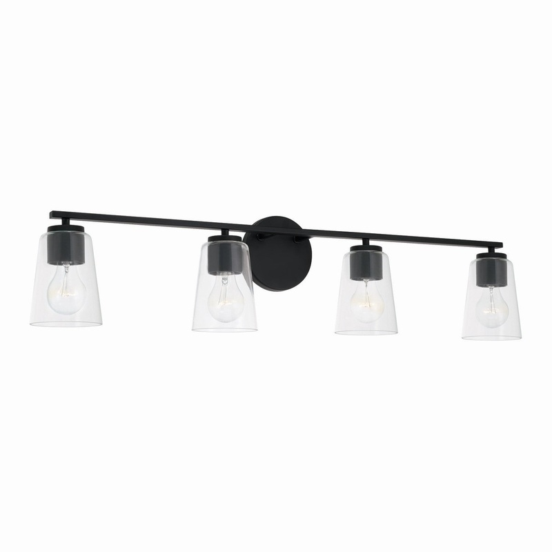 Capital Lighting 148641MB-537 Portman Four Light Vanity, Matte Black