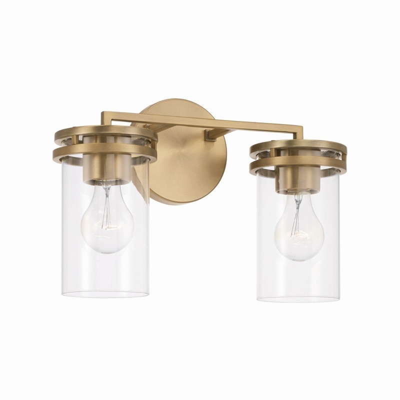Capital Lighting 148721AD-539 Fuller Two Light Vanity, Aged Brass