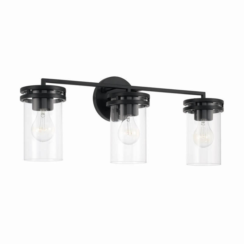Capital Lighting 148731MB-539 Fuller Three Light Vanity, Matte Black