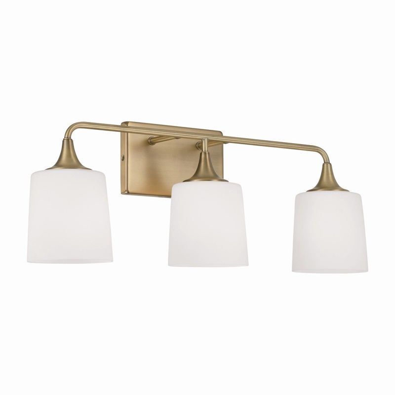 Capital Lighting 148931AD-541 Presley Three Light Vanity, Aged Brass