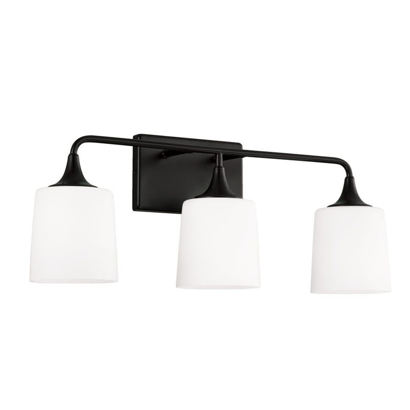 Capital Lighting 148931MB-541 Presley Three Light Vanity, Matte Black