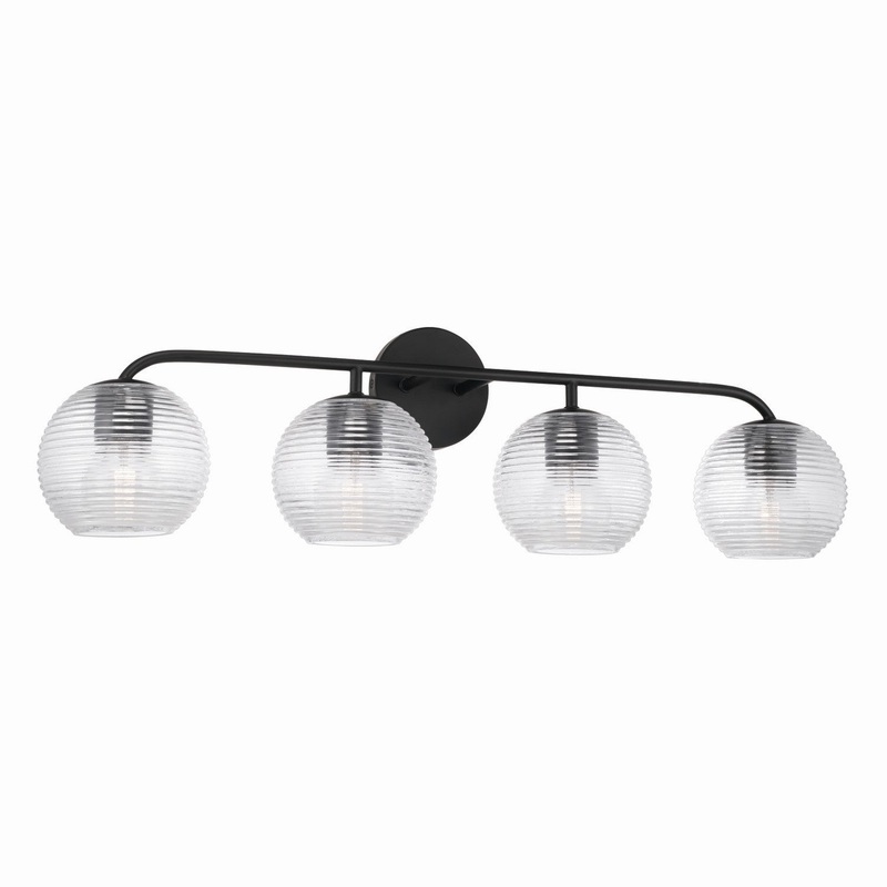 Capital Lighting 149941MB-544 Dolan Four Light Vanity, Matte Black