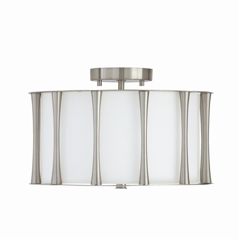 Capital Lighting 244631BN Bodie Three Light Semi-Flush Mount, Brushed Nickel