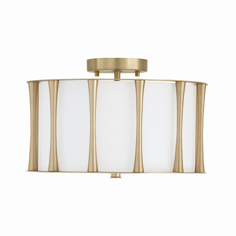 Capital Lighting 244631MA Bodie Three Light Semi-Flush Mount, Matte Brass