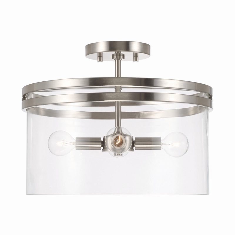 Capital Lighting 248741BN Fuller Four Light Semi-Flush Mount, Brushed Nickel
