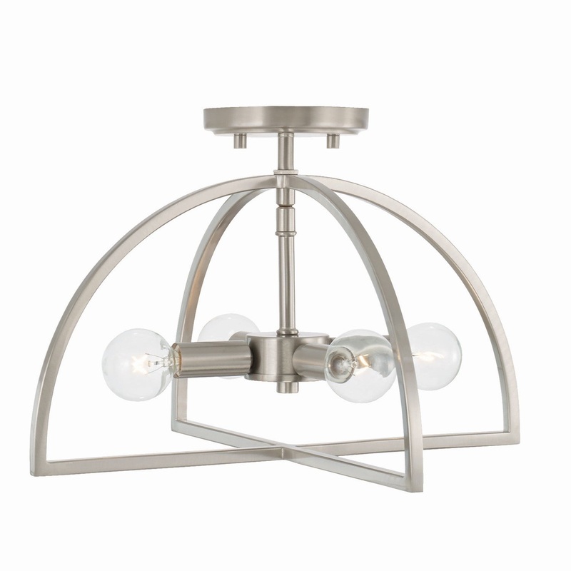 Capital Lighting 248841BN Lawson Four Light Semi-Flush Mount, Brushed Nickel