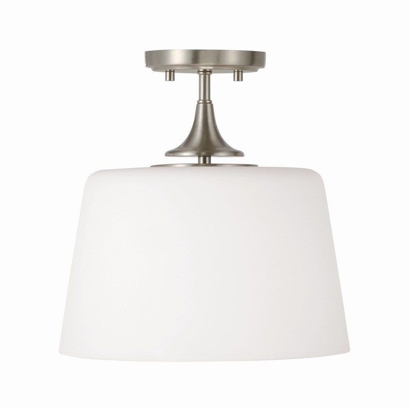 Capital Lighting 248911BN Presley One Light Semi-Flush Mount, Brushed Nickel