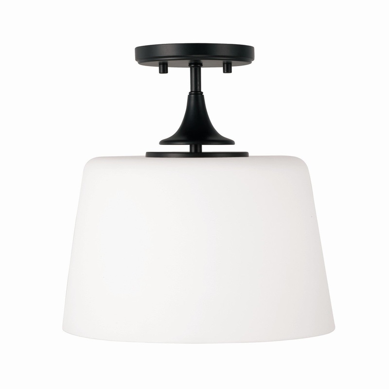 Capital Lighting 248911MB Presley One Light Semi-Flush Mount, Matte Black