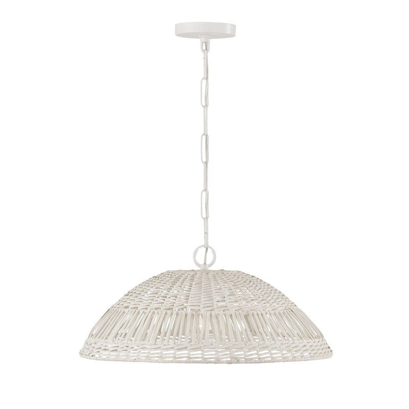 Capital Lighting 347511HH Naomi One Light Pendant, Chalk White