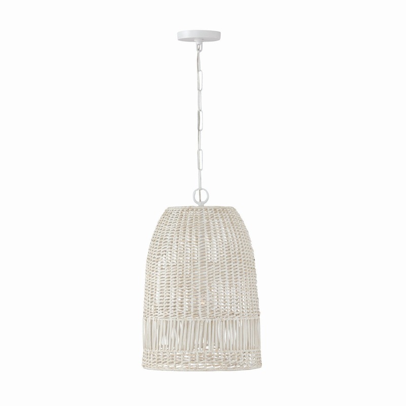 Capital Lighting 347512HH Naomi One Light Pendant, Chalk White