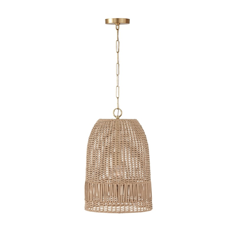 Capital Lighting 347512MA Naomi One Light Pendant, Matte Brass