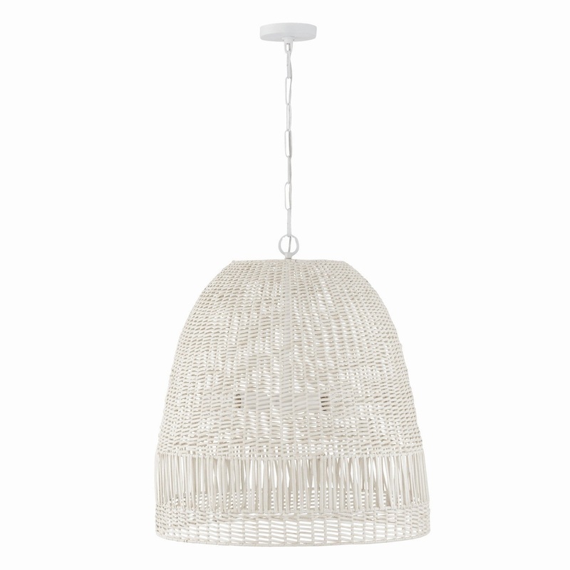 Capital Lighting 347533HH Naomi Three Light Pendant, Chalk White