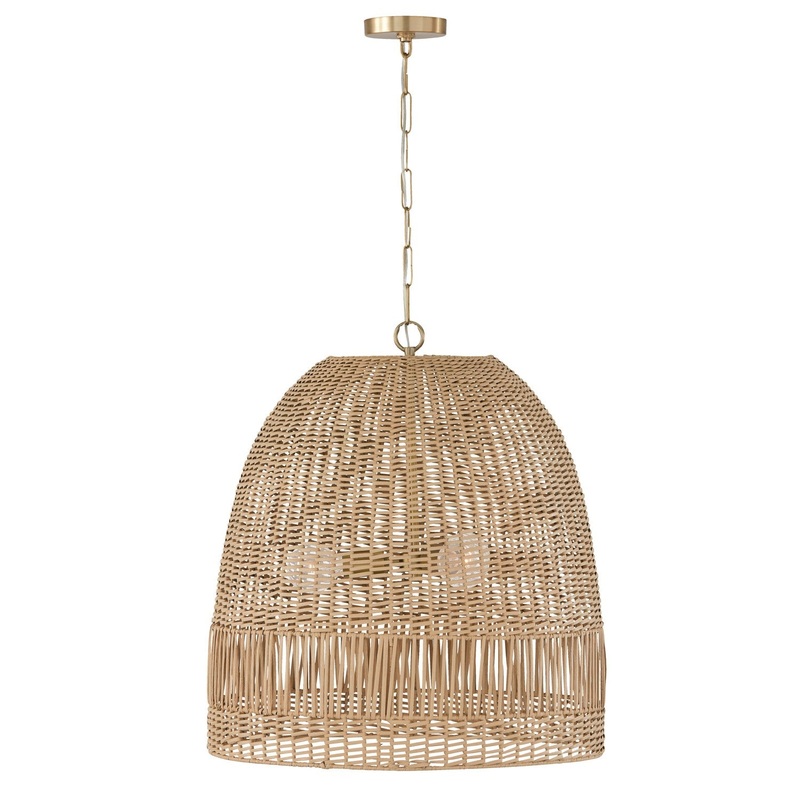 Capital Lighting 347533MA Naomi Three Light Pendant, Matte Brass