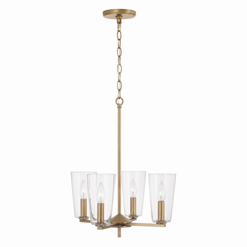 Capital Lighting 348641AD-538 Portman Four Light Pendant, Aged Brass