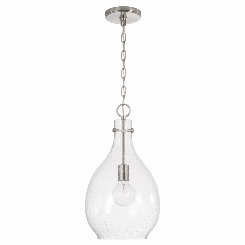 Capital Lighting 349011BN Brentwood One Light Pendant, Brushed Nickel