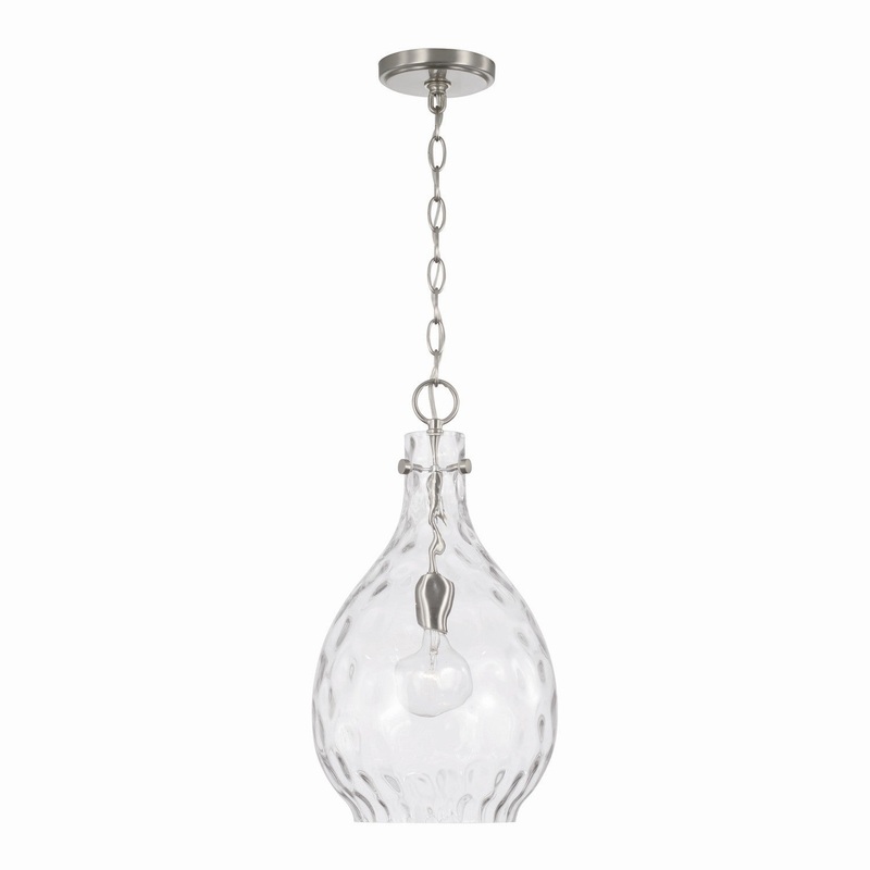 Capital Lighting 349012BN Brentwood One Light Pendant, Brushed Nickel