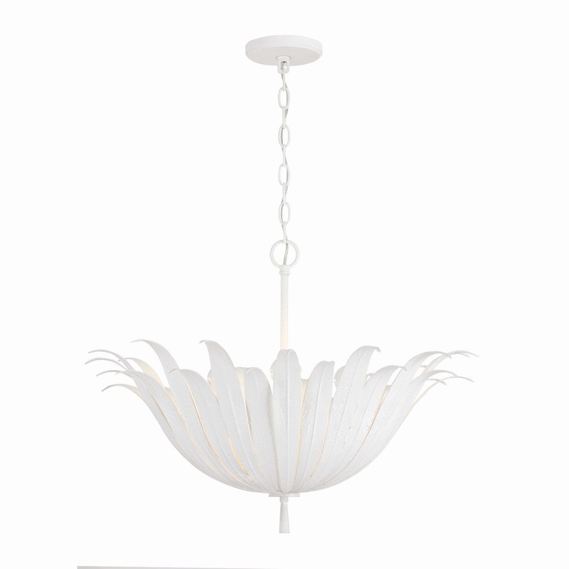 Capital Lighting 349541XW Eden Four Light Pendant, Textured White