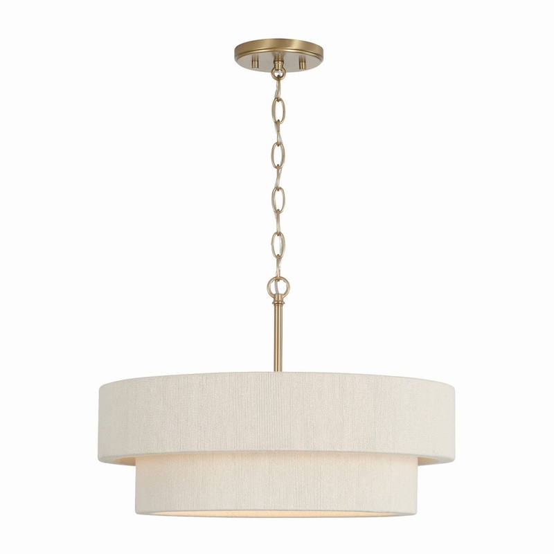 Capital Lighting 349841MA Delaney Four Light Pendant, Matte Brass