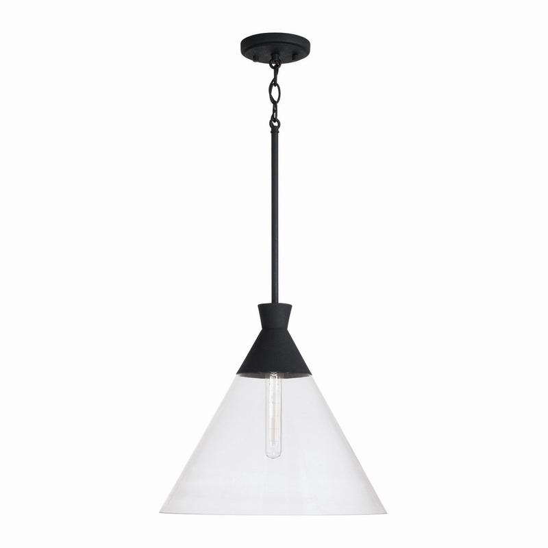 Capital Lighting 350311XK Paloma One Light Pendant, Textured Black