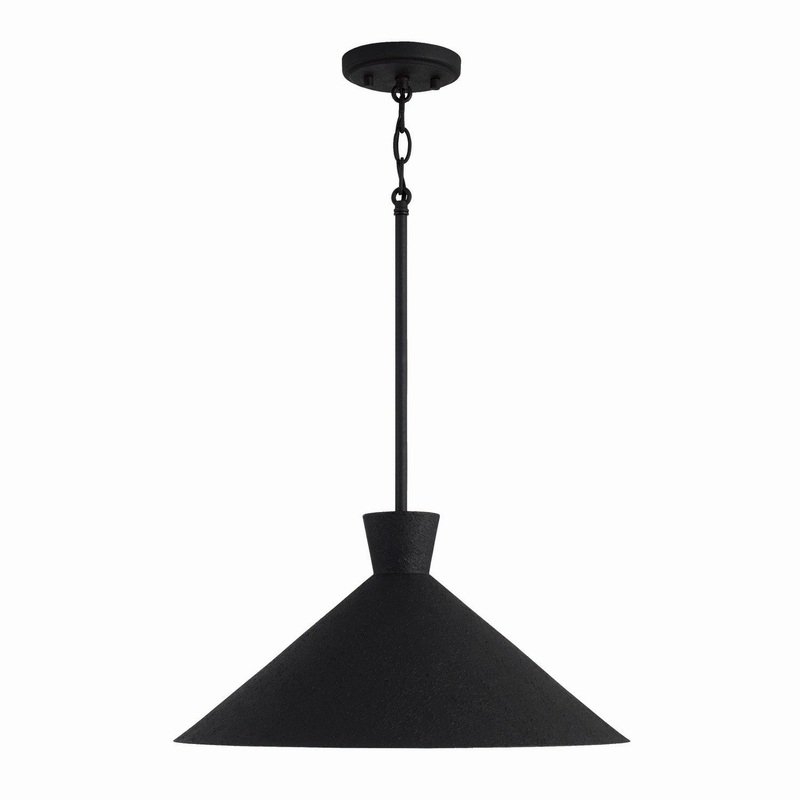Capital Lighting 350312XK Paloma One Light Pendant, Textured Black