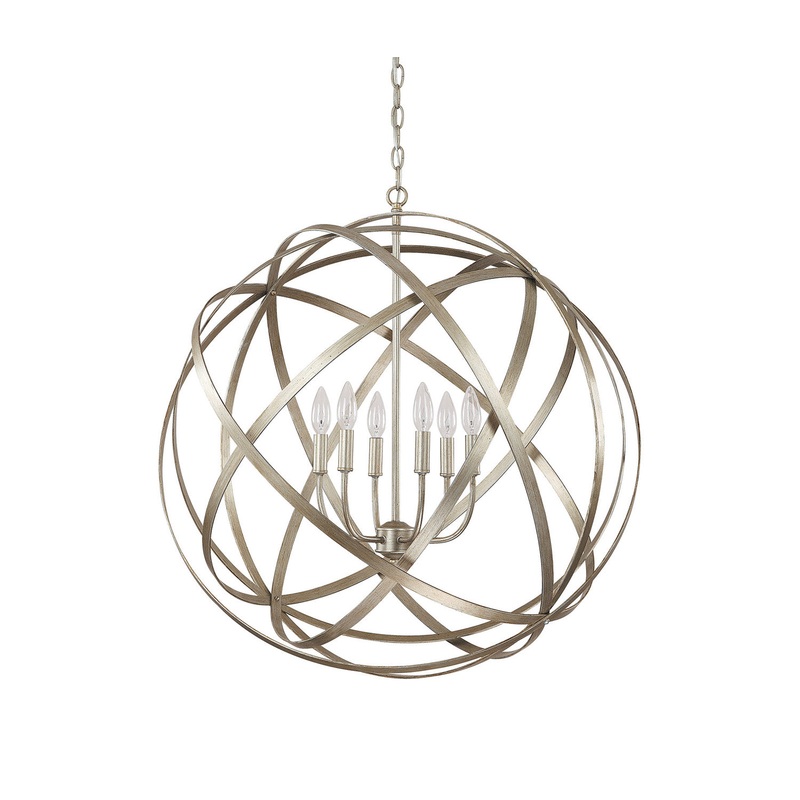 Capital Lighting 4236WG Axis Six Light Pendant, Winter Gold