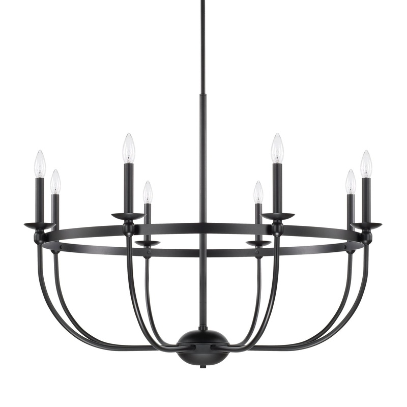 Capital Lighting 425181MB Rylann Eight Light Chandelier, Matte Black
