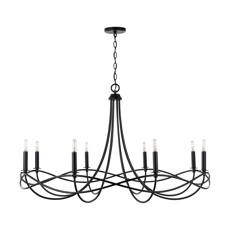 Capital Lighting 431681MB Sonnet Eight Light Chandelier, Matte Black