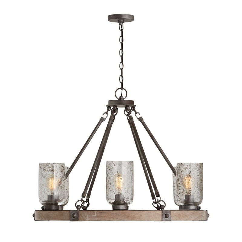 Capital Lighting 434961UW-482 Nolan Six Light Chandelier, Urban Wash (Discontinued)