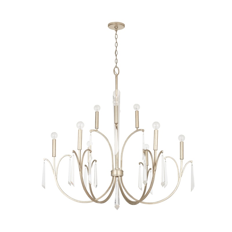Capital Lighting 437001WG Gwyneth Ten Light Chandelier, Winter Gold (Discontinued)