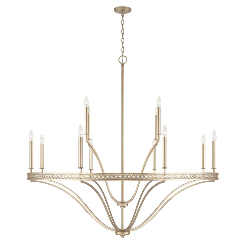 Capital Lighting 443101WG Isabella 12 Light Chandelier, Winter Gold