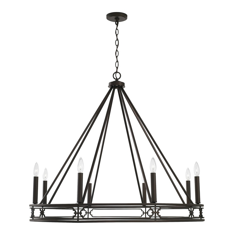 Capital Lighting 443481OB Merrick Eight Light Chandelier, Old Bronze (Discontinued)
