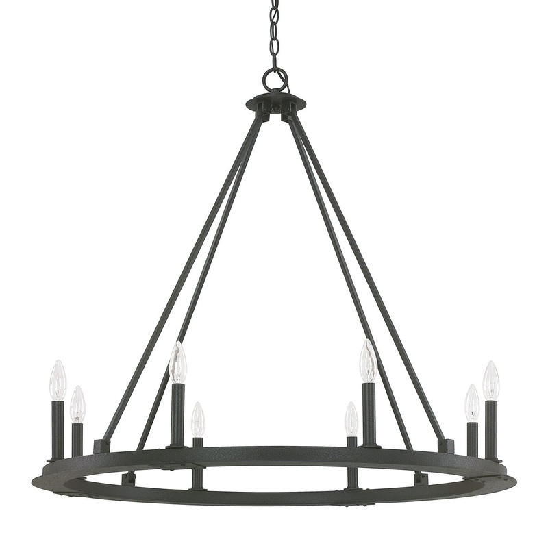 Capital Lighting 4918BI-000 Pearson Eight Light Chandelier, Black Iron
