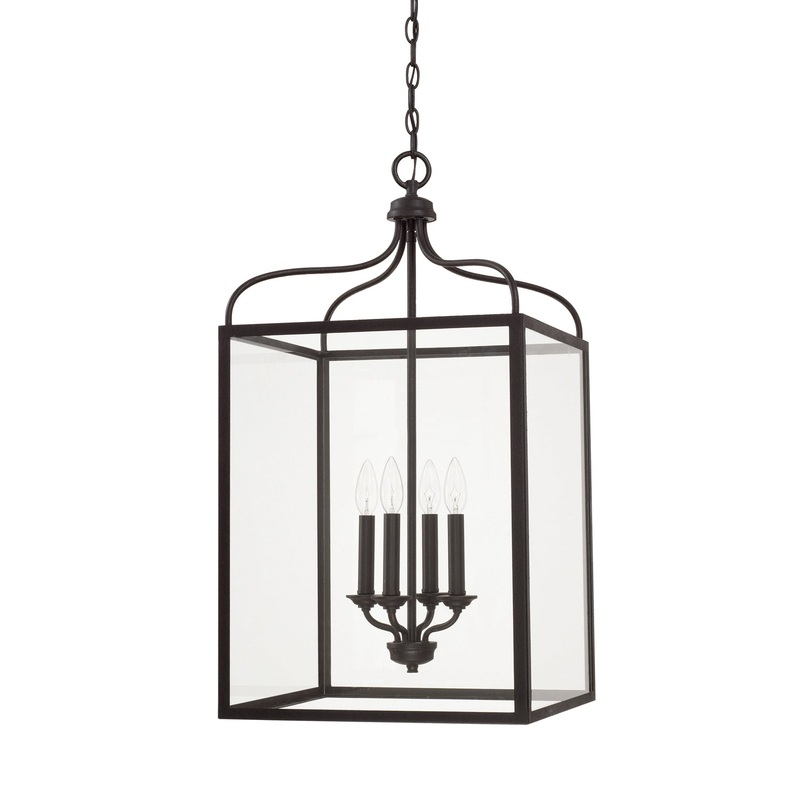 Capital Lighting 528642BI Claude Four Light Foyer Pendant, Black Iron (Discontinued)