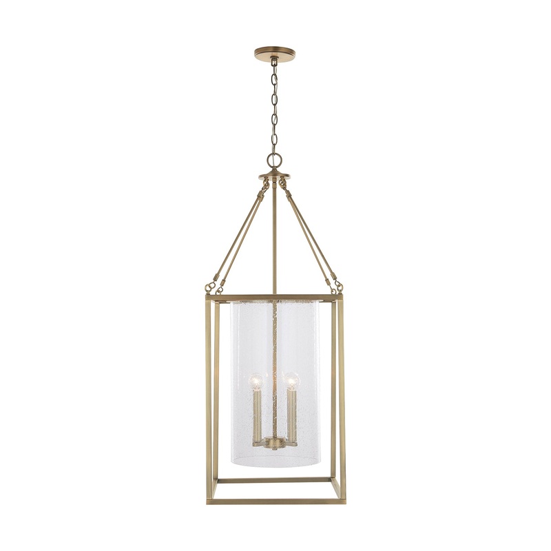 Capital Lighting 532841AD Cooper Four Light Foyer Pendant, Aged Brass (Discontinued)