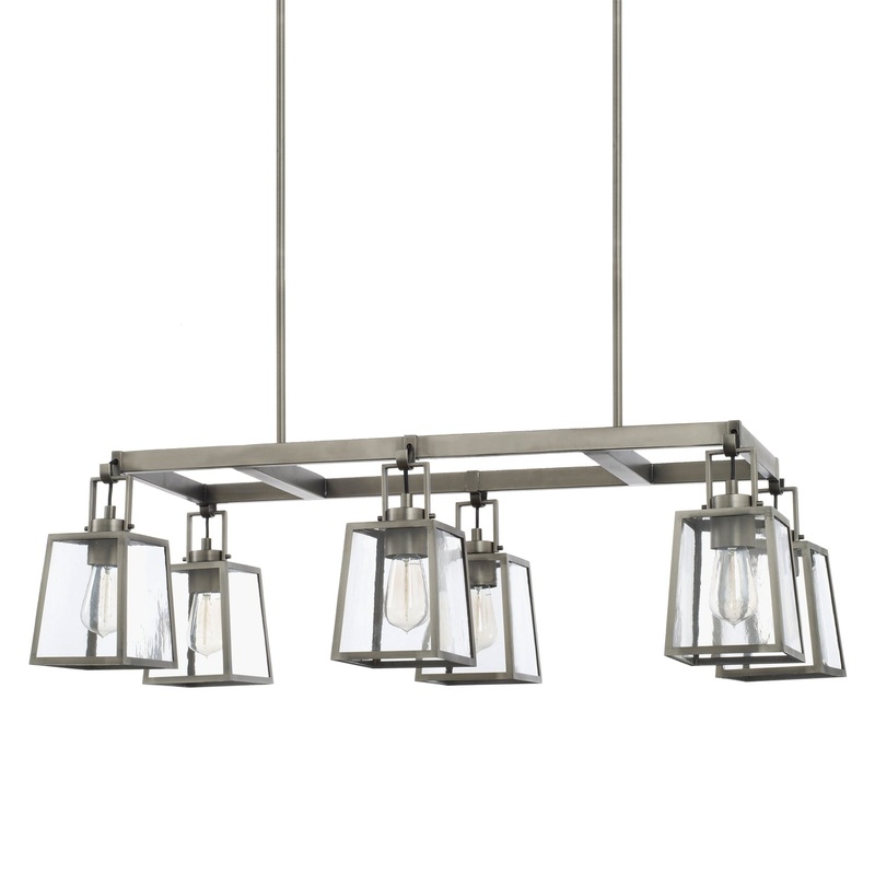 Capital Lighting 825561AN-447 Kenner Six Light Island Pendant, Antique Nickel (Discontinued)