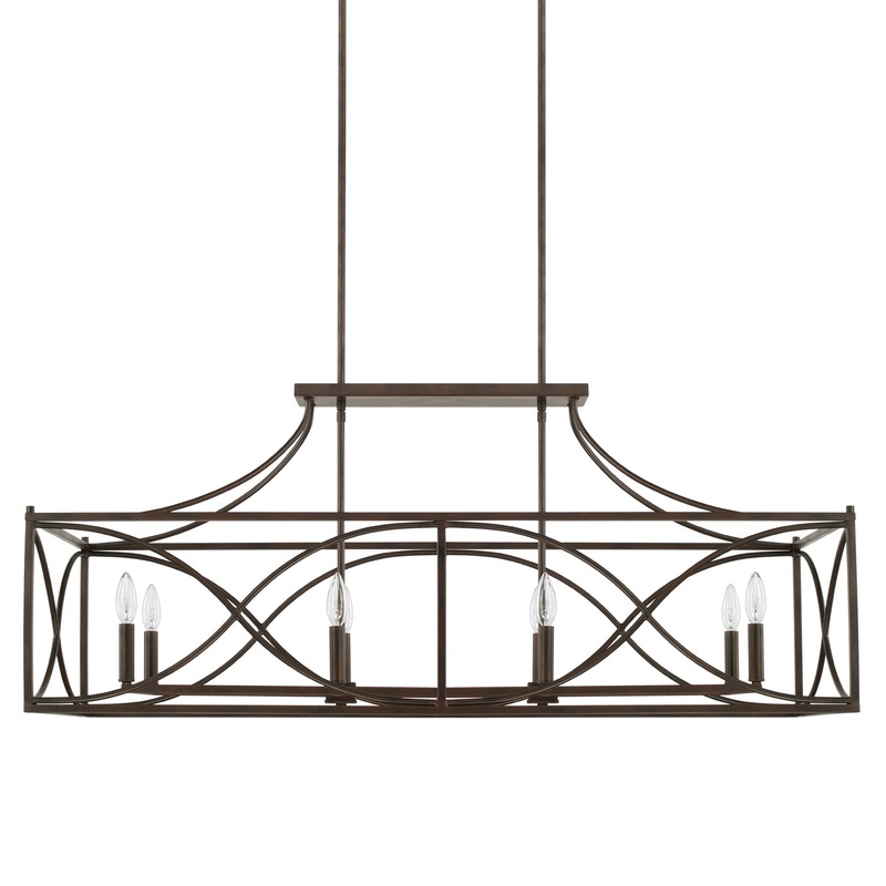 Capital Lighting 829181NG Tybee Eight Light Island Pendant, Nordic Grey