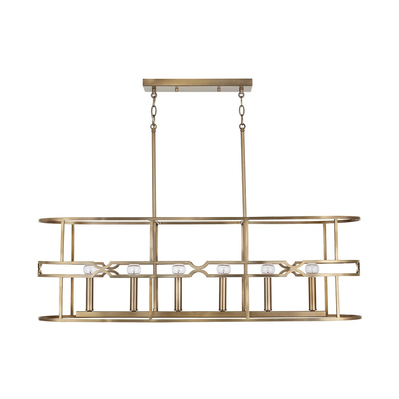 Capital Lighting 838961AD Jordyn Six Light Island Pendant, Aged Brass (Discontinued)