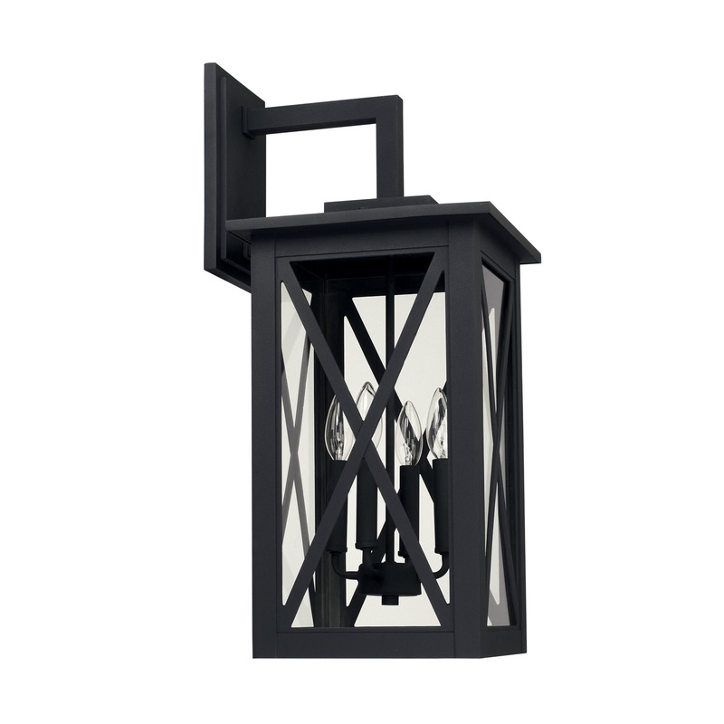 Capital Lighting 926641BK Avondale Four Light Outdoor Wall Lantern, Black