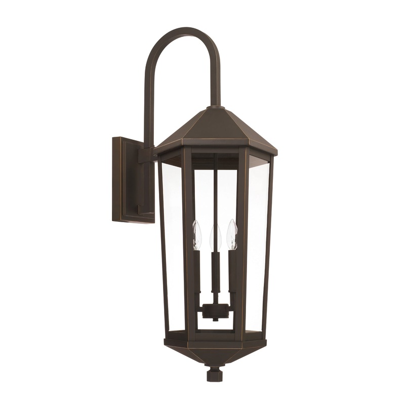 Capital Lighting 926932OZ Ellsworth Three Light Outdoor Wall Lantern, Oiled Bronze