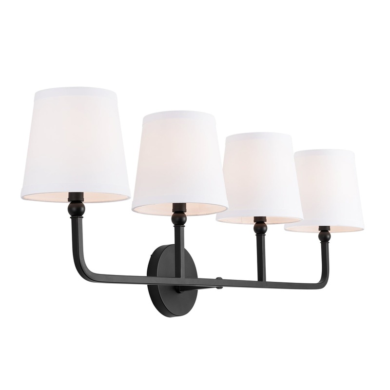 Capital Lighting 119341MB-674 Dawson Four Light Vanity, Matte Black